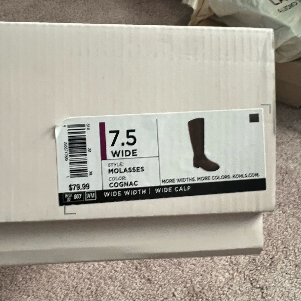 Lauren Conrad LC Cognac wide calf boot